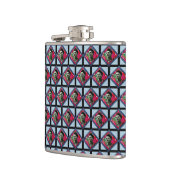 Frida Kahlo Retro Pink Denim Heupfles (Links)