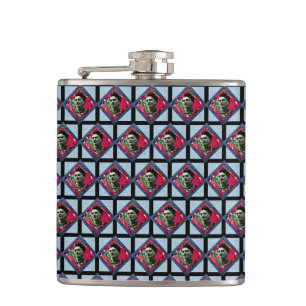 Frida Kahlo Retro Pink Denim Heupfles