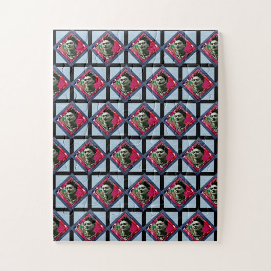 Frida Kahlo Retro Pink Denim Legpuzzel (Verticaal)