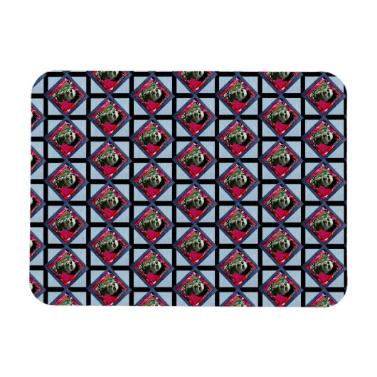 Frida Kahlo Retro Pink Denim Magneet (Horizontaal)