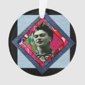 Frida Kahlo Retro Pink Denim Ornament (voorkant)