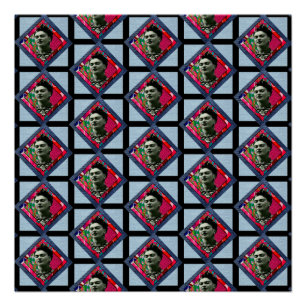 Frida Kahlo Retro Pink Denim Perfect Poster