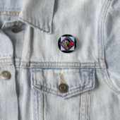 Frida Kahlo Retro Pink Denim Ronde Button 3,2 Cm (In situ)