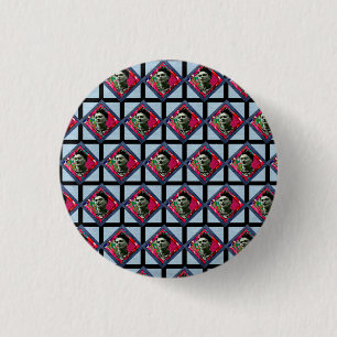 Frida Kahlo Retro Pink Denim Ronde Button 3,2 Cm