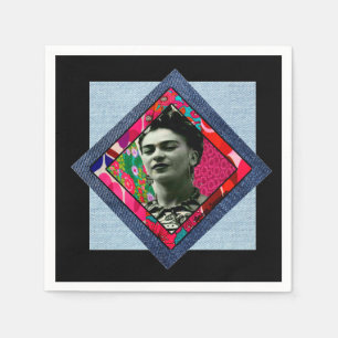 Frida Kahlo Retro Pink Denim Servet