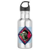 Frida Kahlo Retro Pink Denim Waterfles (Voorkant)