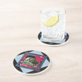 Frida Kahlo Retro Pink Denim Zandsteen Onderzetter (Zijkant)