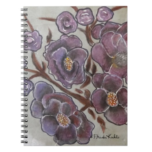 Frida Kahlo Schilderde Bloemen Notitieboek (Voorkant)