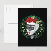 Frida Kahlo | Schuif met Roos Kroon Briefkaart (Voorkant / Achterkant)