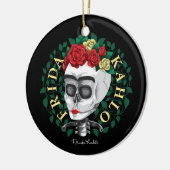 Frida Kahlo | Schuif met Roos Kroon Keramisch Ornament (Links)