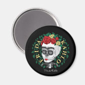 Frida Kahlo | Schuif met Roos Kroon Magneet (Voorkant / Achterkant)