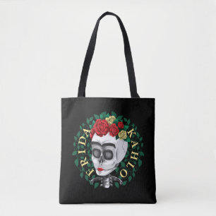 Frida Kahlo Schuif met Roos Kroon Tote Bag