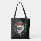 Frida Kahlo | Schuif met Roos Kroon Tote Bag (Achterkant)