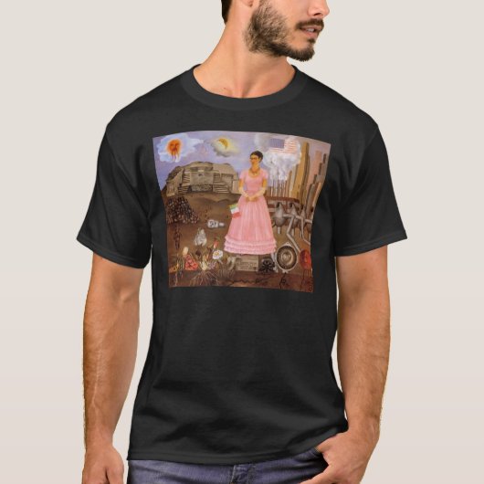 Frida Kahlo Self Portrait langs Boarder Line b T-shirt (Voorkant)
