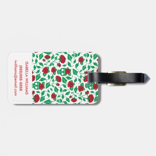 Frida Kahlo | Skulls en Rozen Bagagelabel (Achterkant horizontaal)