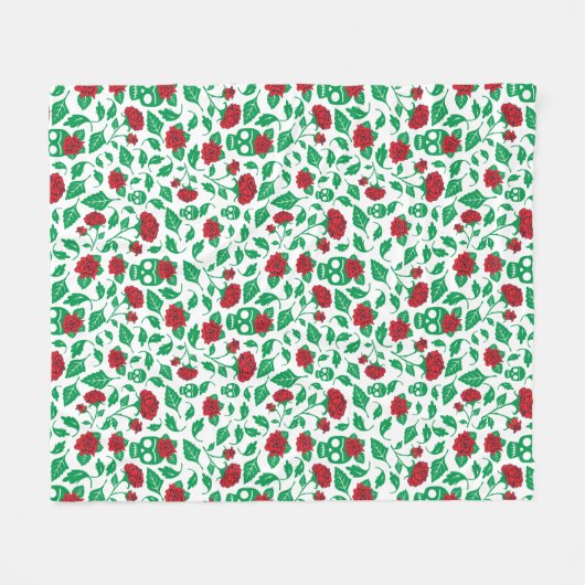 Frida Kahlo | Skulls en Rozen Fleece Deken (Voorkant (Horizontaal))