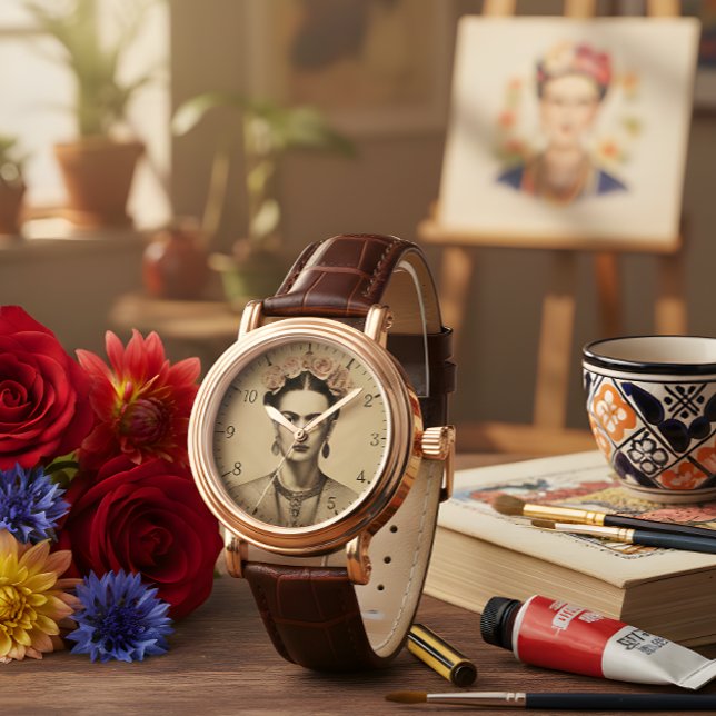 Frida Kahlo Surrealistisch Portret Vintage Horloge (Creator heeft geüpload)