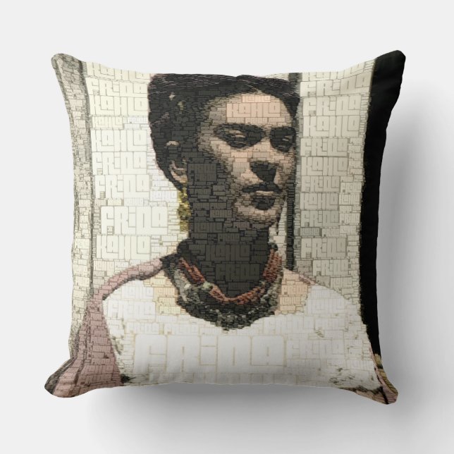 Frida Kahlo Textiel Portret Kussen (Voorkant)