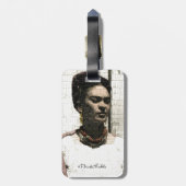 Frida Kahlo Textile Portrait Bagagelabel (Achterkant verticaal)