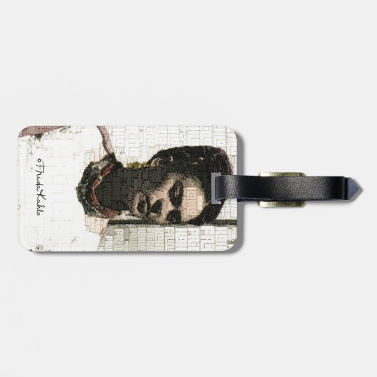 Frida Kahlo Textile Portrait Bagagelabel (Achterkant horizontaal)