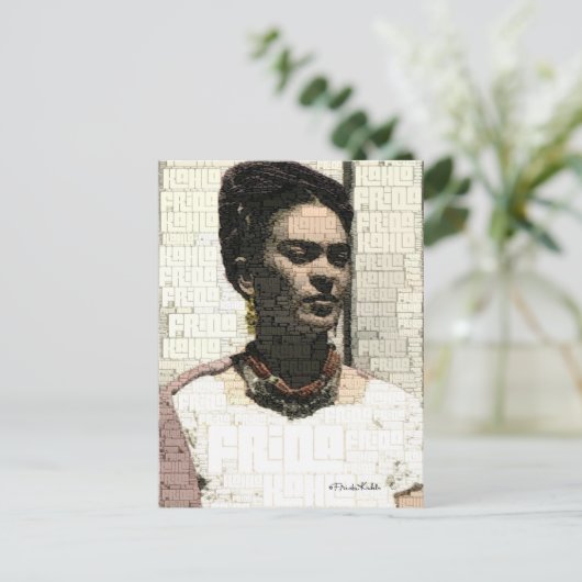 Frida Kahlo Textile Portrait Briefkaart (Staand voorkant)
