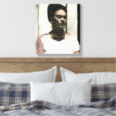 Frida Kahlo Textile Portrait Canvas Afdruk (Insitu (Slaapkamer))