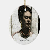 Frida Kahlo Textile Portrait Keramisch Ornament (Rechts)