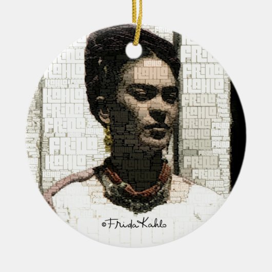Frida Kahlo Textile Portrait Keramisch Ornament (Voorkant)