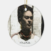 Frida Kahlo Textile Portrait Keramisch Ornament (Links)