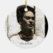 Frida Kahlo Textile Portrait Keramisch Ornament (Achterkant)