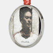 Frida Kahlo Textile Portrait Metalen Ornament (Links)