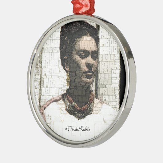 Frida Kahlo Textile Portrait Metalen Ornament (Links)
