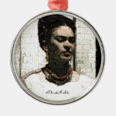 Frida Kahlo Textile Portrait Metalen Ornament (Voorkant)