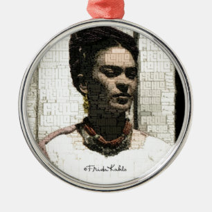 Frida Kahlo Textile Portrait Metalen Ornament