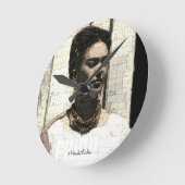 Frida Kahlo Textile Portrait Ronde Klok (Hoek)