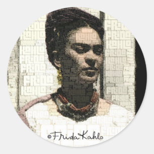 Frida Kahlo Textile Portrait Ronde Sticker