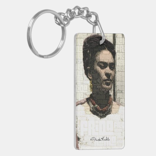 Frida Kahlo Textile Portrait Sleutelhanger (Voorkant Links)
