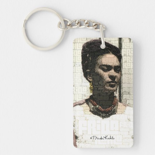 Frida Kahlo Textile Portrait Sleutelhanger (Voorkant)