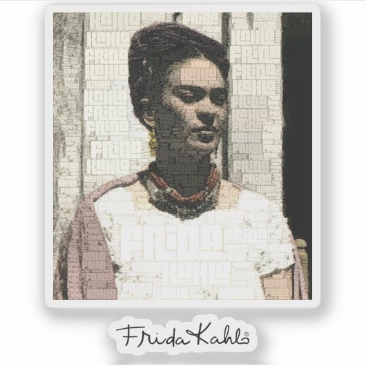 Frida Kahlo Textile Portrait Sticker (Voorkant)
