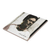 Frida Kahlo Textile Portrait Tegeltje (Zijkant)