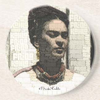 Frida Kahlo Textile Portrait Zandsteen Onderzetter