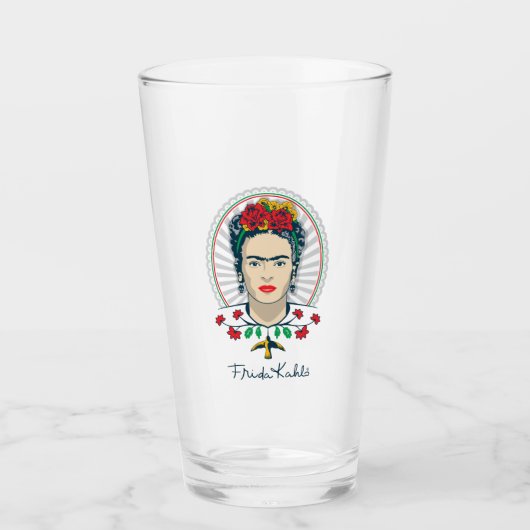 Frida Kahlo | Vintage Bloemen Glas (Voorkant)