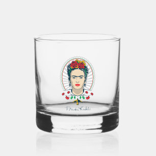 Frida Kahlo   Vintage Bloemen Whisky Glas