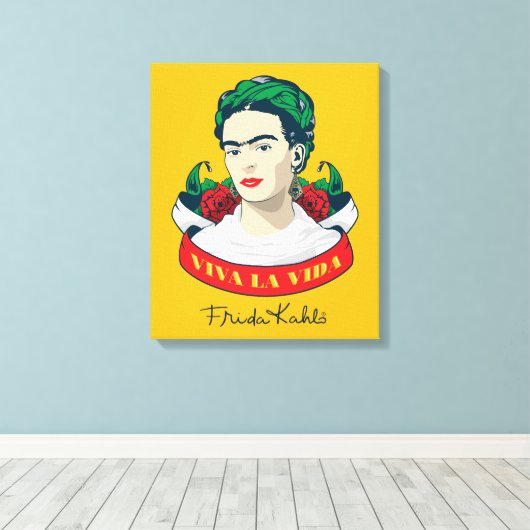 Frida Kahlo | Viva la Vida Canvas Afdruk (Insitu (Houten vloer))