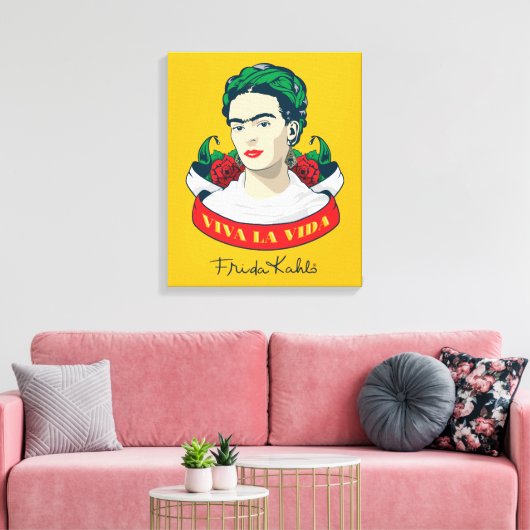 Frida Kahlo | Viva la Vida Canvas Afdruk (Insitu (Woonkamer))
