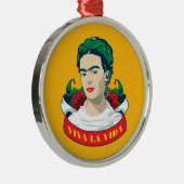 Frida Kahlo | Viva la Vida Metalen Ornament (Rechts)