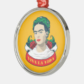 Frida Kahlo | Viva la Vida Metalen Ornament (Links)