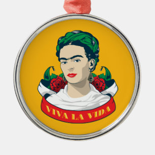 Frida Kahlo   Viva la Vida Metalen Ornament