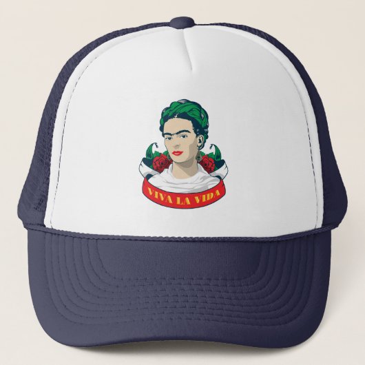 Frida Kahlo | Viva la Vida Trucker Pet (Voorkant)