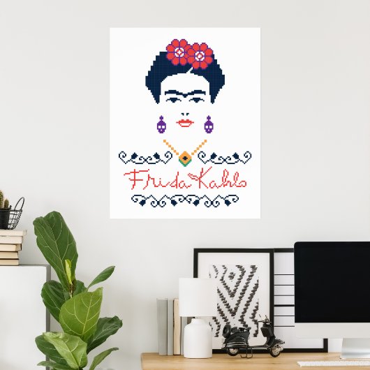 Frida Kahlo | Viva Mexico Poster (Thuiskantoor)